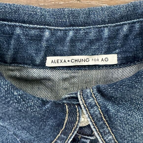 Alexa Chung for AG "The Pixie Denim Snap Front Mini Dress long sleeve XS - Picture 6 of 8